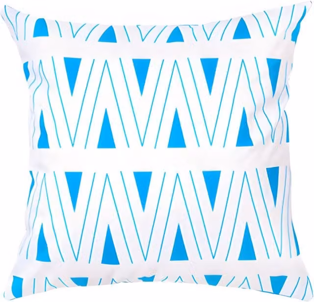 Gardenista Binary Blue and White Graphic Printed Water Resistant Outdoor Scatter Cushion