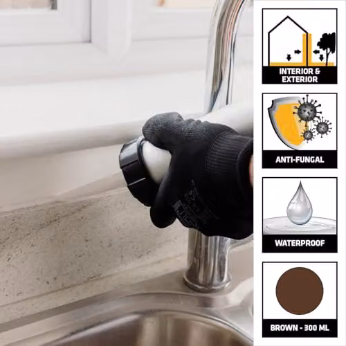 Everbuild Everflex 200 Waterproof Silicone Sealant, Brown, 295ml – 2