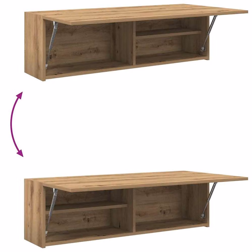 Berkfield Home Artisan Oak Bathroom Wall Cabinet, Brown, W: 100 cm, D: 25 cm, H: 30 cm – 4
