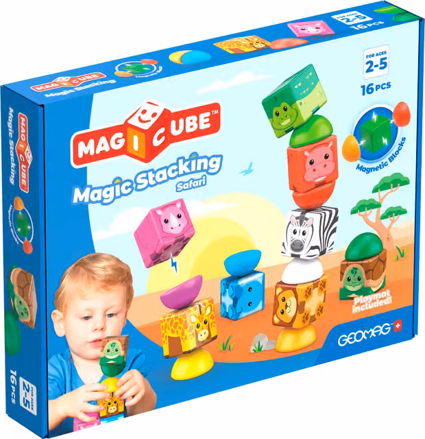 Geomag Multicolour and Green Stacking Blocks
