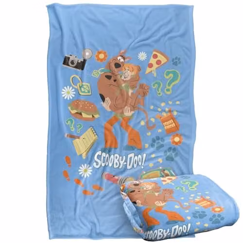 LOGOVISION Scooby Doo Food Icons Super Soft Fleece Throw Blanket, Multicolour, W: 91.44 cm x L: 147 cm