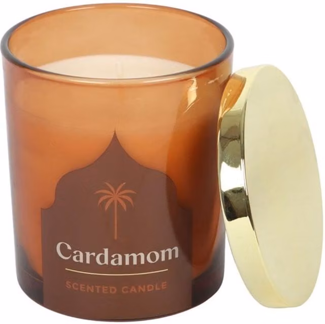 KDMK Arabian Nights Cardamom Scented Fragrant Glass Candle - Dark Brown
