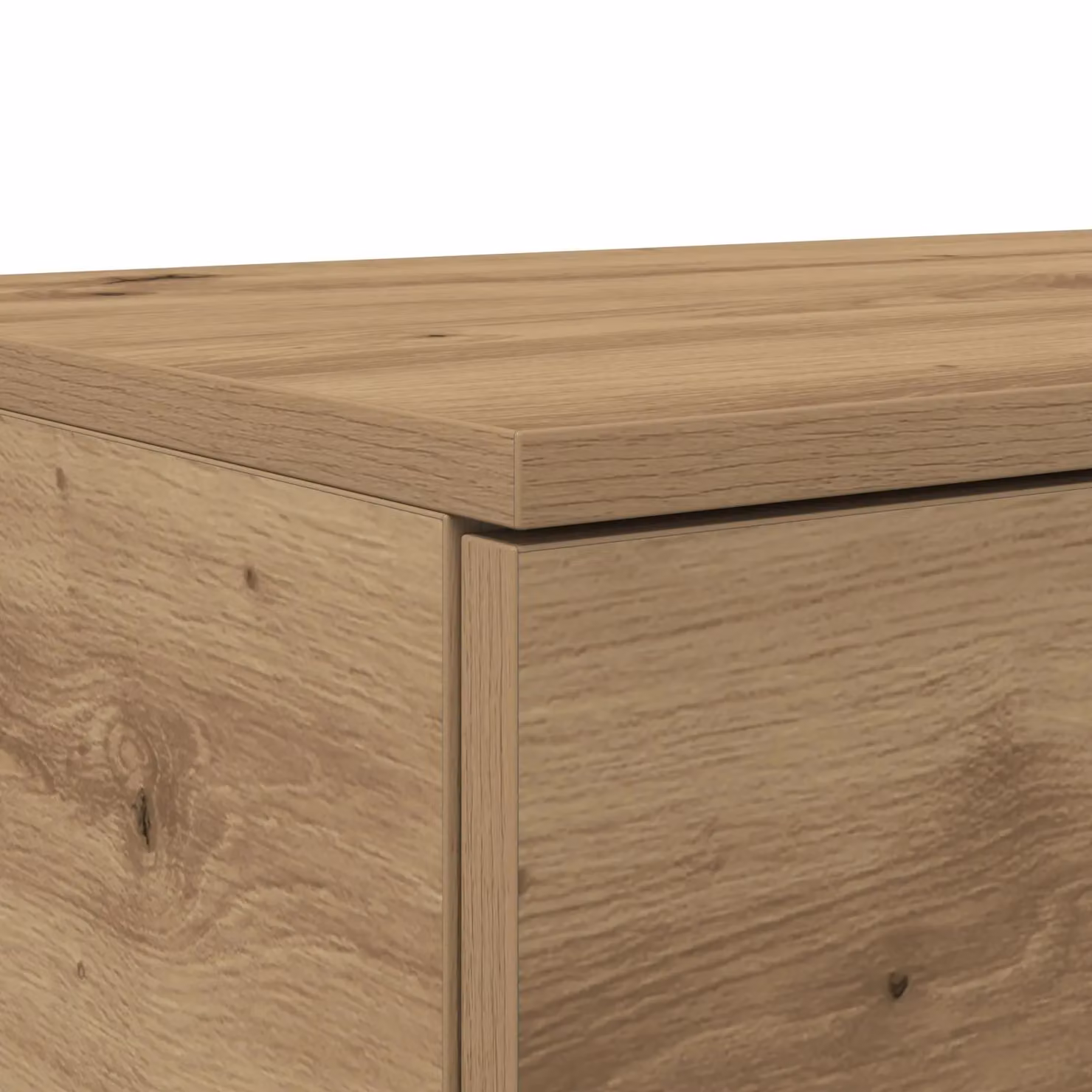 Berkfield Home Artisan Solid Oak Bedside Table in Brown, W/D/H: 135 x 36.5 x 16.5 cm – 2