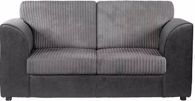 Furnishings For Less UK Luxor Jumbo Cord Fabric 2 Seater Fullback Sofa in Grey