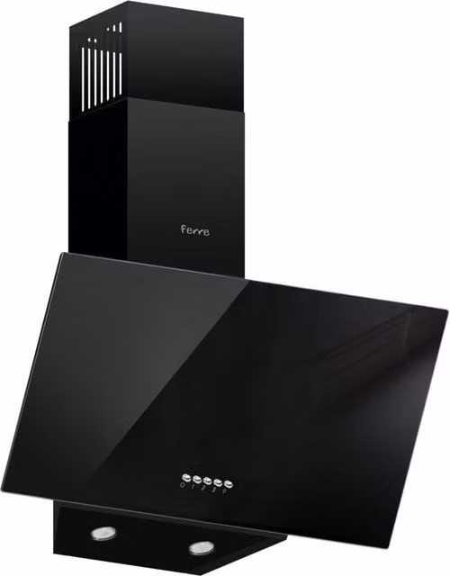 Ferre Black Flat Screen Wall Mounted Cooker Hood, Width: 50 cm