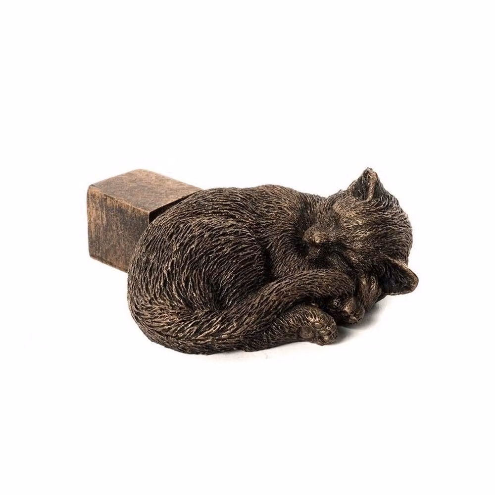 Jardinopia Sleeping Cat Curled Up Plant Pot Feet, Set of 3, Bronze, L10.5 x W8 x H5 cm – 2