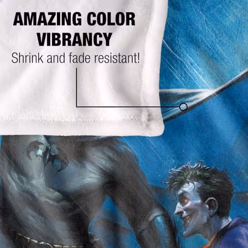 Warner Bros. Batman Joker Rain Fight Super Soft Fleece Throw Blanket, Multicolour, W: 91.44 cm x L: 147 cm – 3