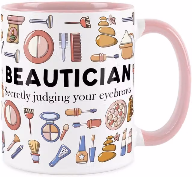 Purely Home Pink Ceramic Novelty Beautician Mug