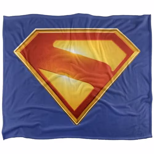 DC Comics Superman 2025 New Logo White Super Soft Fleece Throw Blanket, W/D/H: 152 x 127 cm – 1