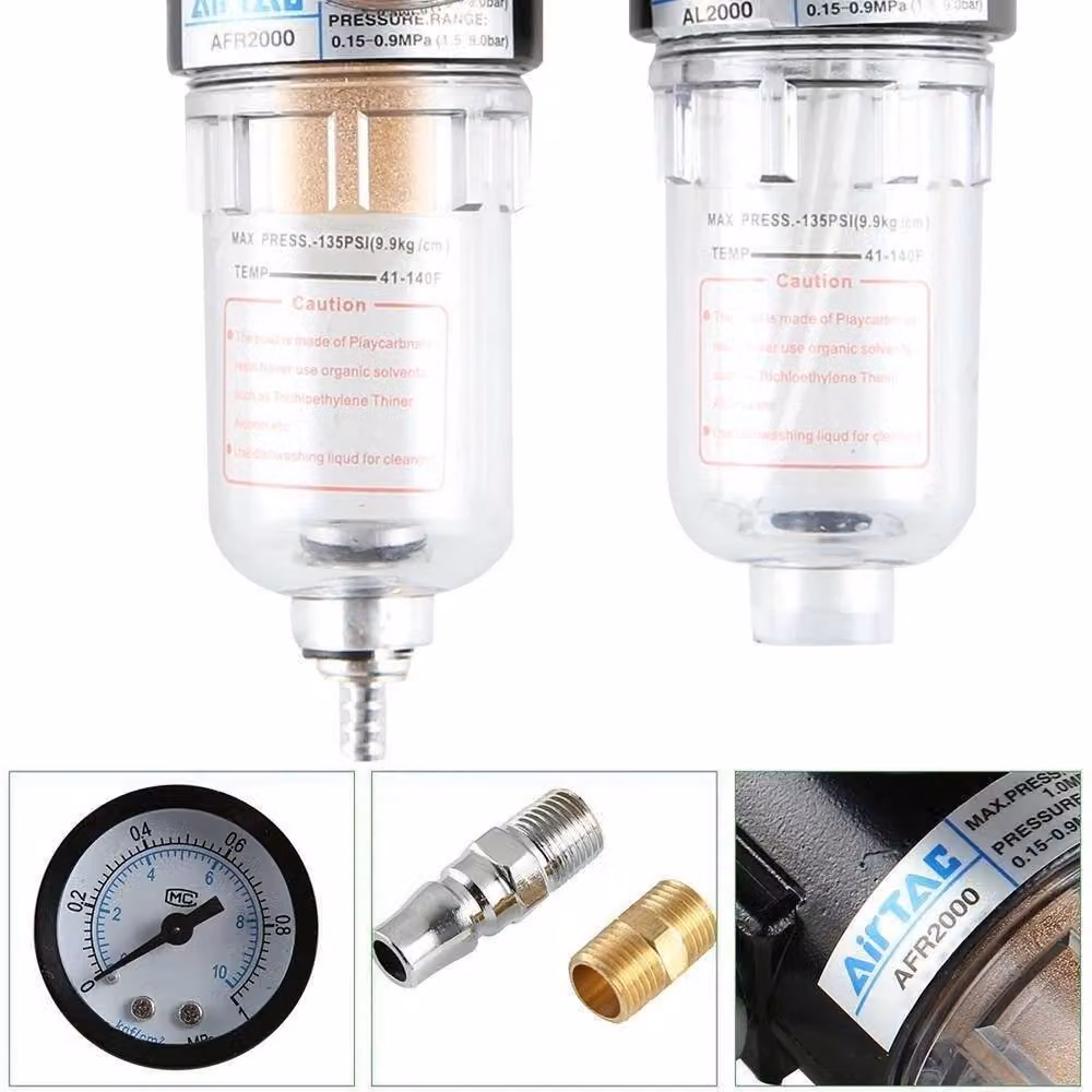 SPETLEK Air Compressor Oil Lubricator and Water Separator Trap Filter in Black, W/D/H: 100 x 40 x 40 cm – 3