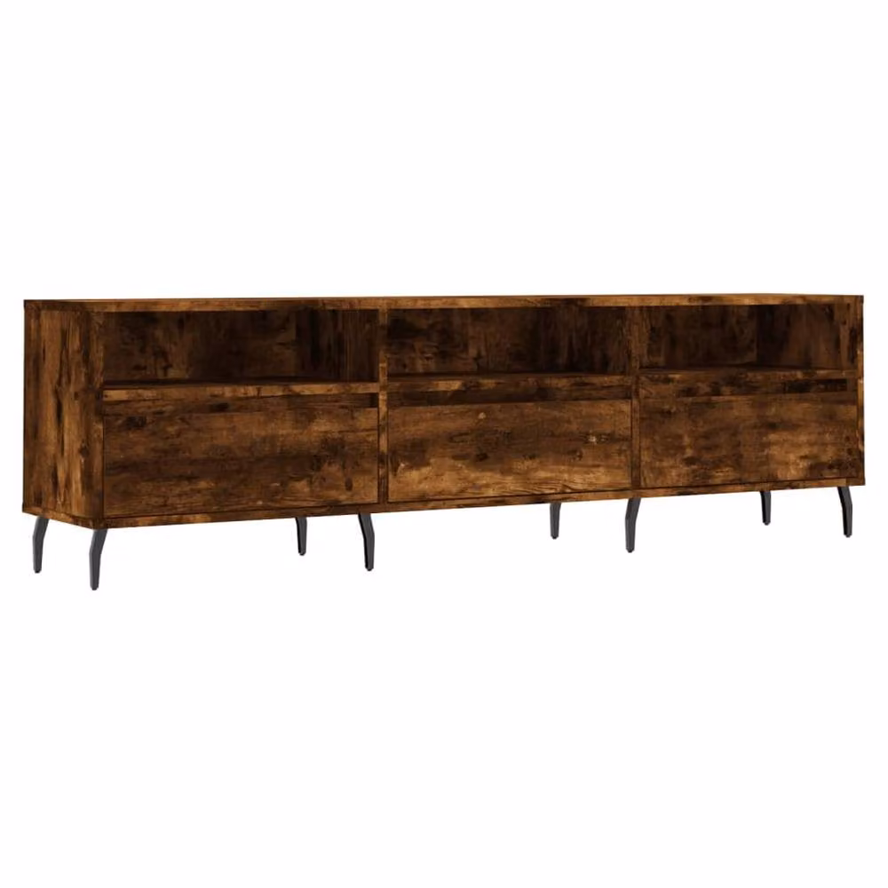 Berkfield Home TV Cabinet in Smoked Oak Brown, W/D/H: 150 x 30 x 44.5 cm – 3