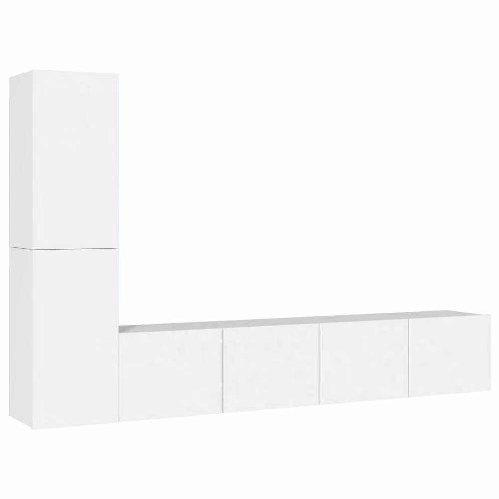 Berkfield Home Classic 4 Piece TV Cabinet Set in White Matt MDF – 2