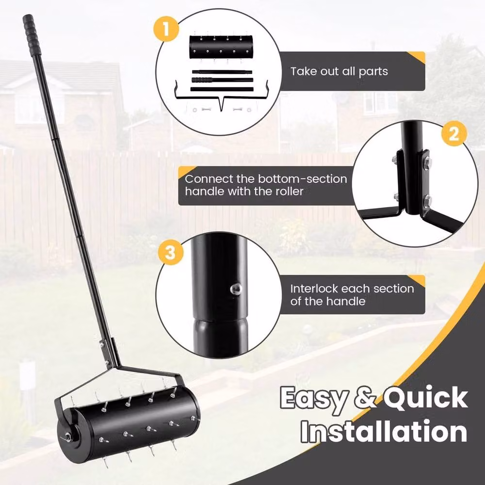 Kelvenix Heavy Duty Manual Lawn Aerator in Black – 3