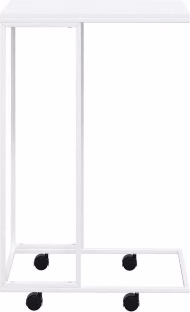 Berkfield Home White Side Table with Castors, W: 40 cm, D: 30 cm, H: 63.5 cm – 1