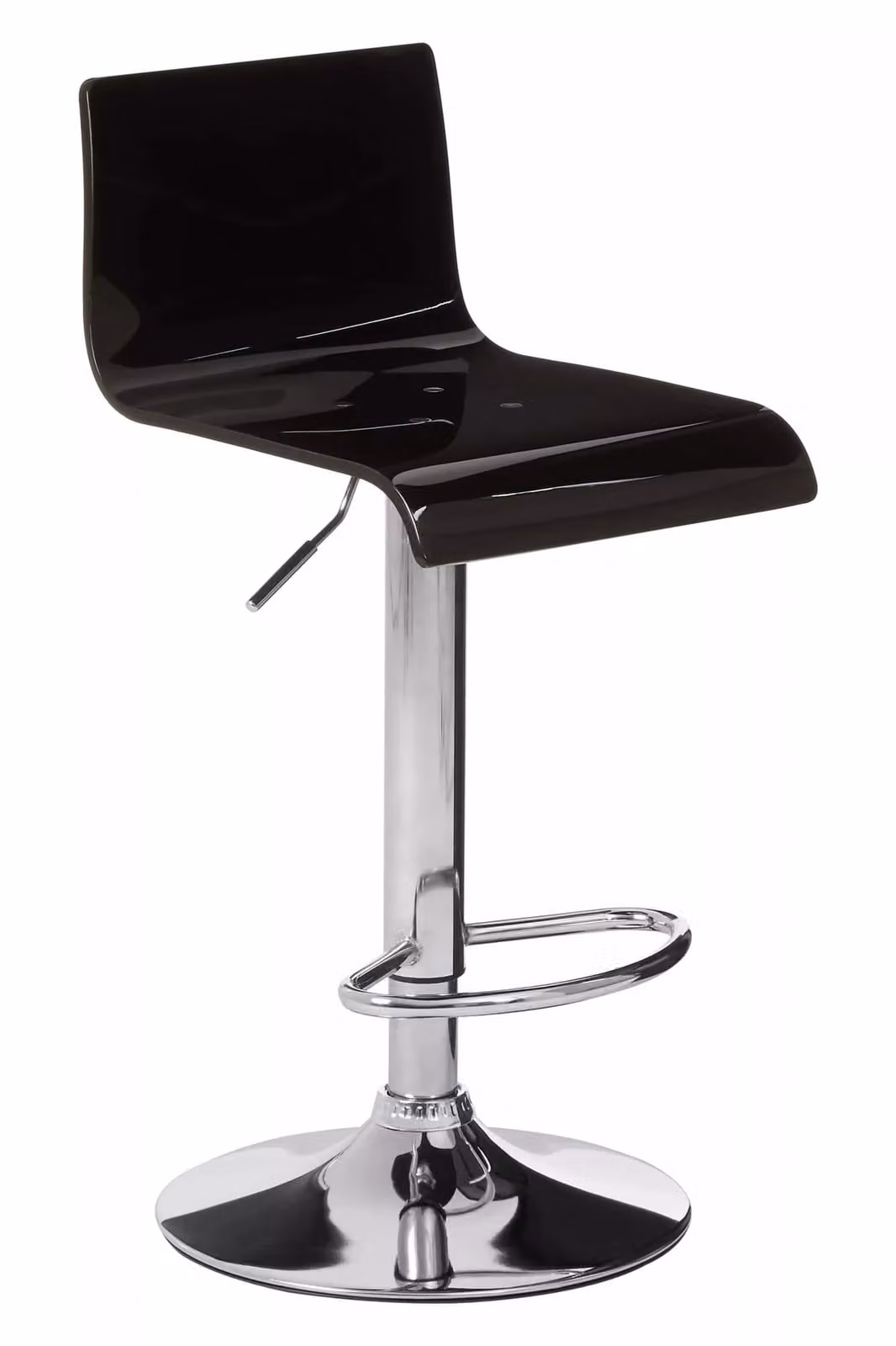 Orsina Modern Black Acrylic Bar Stool with Silver Metal Base – 2