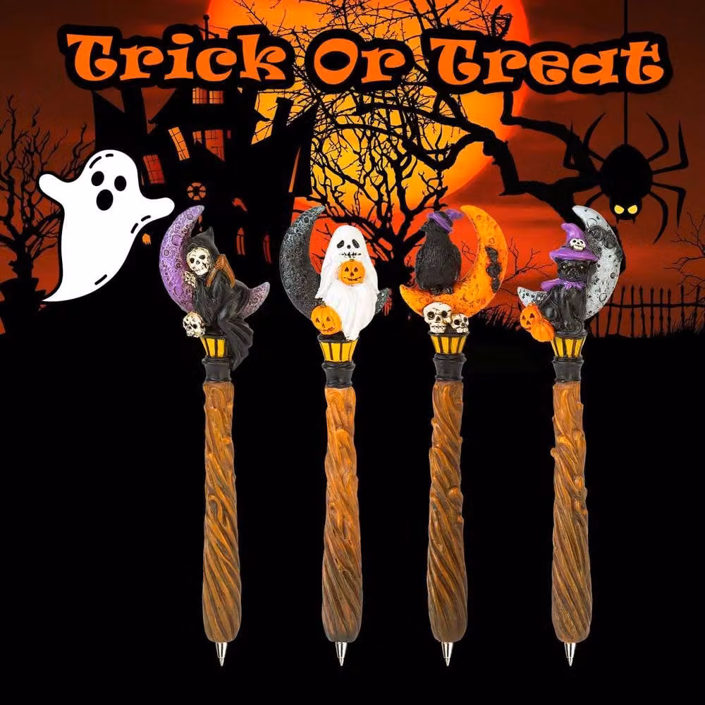 VFM e-Store Halloween Spooky Moon Pens, 4 Pack, Multicolour – 3