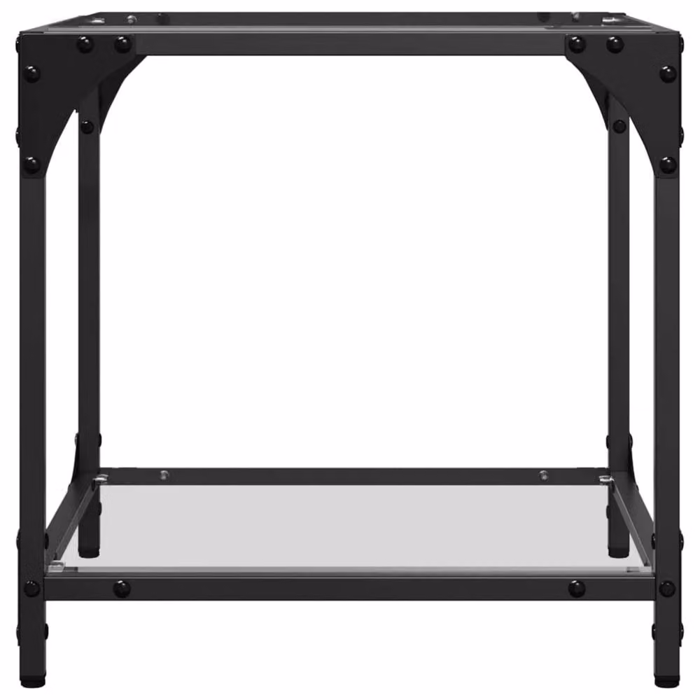 Berkfield Home Set of 2 Modern Square Coffee Tables with Transparent Glass Tops and Steel Frames, W/D/H: 40 x 40 x 40 cm – 3