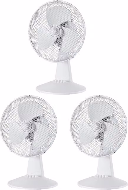 Igenix Pack of 3 White 12 Inch Oscillating Table Fans
