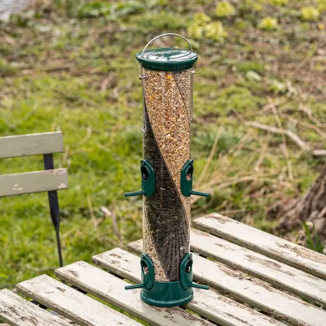 Peckish All Weather 3 Seed Bird Feeder in Green – 2