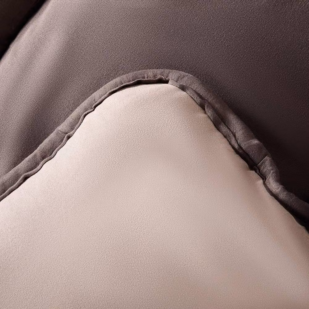 OHS Reversible 10.5 Tog Coverless Microfibre Duvet with Pillowcases in Brown, W x H: 200 x 220 cm – 3