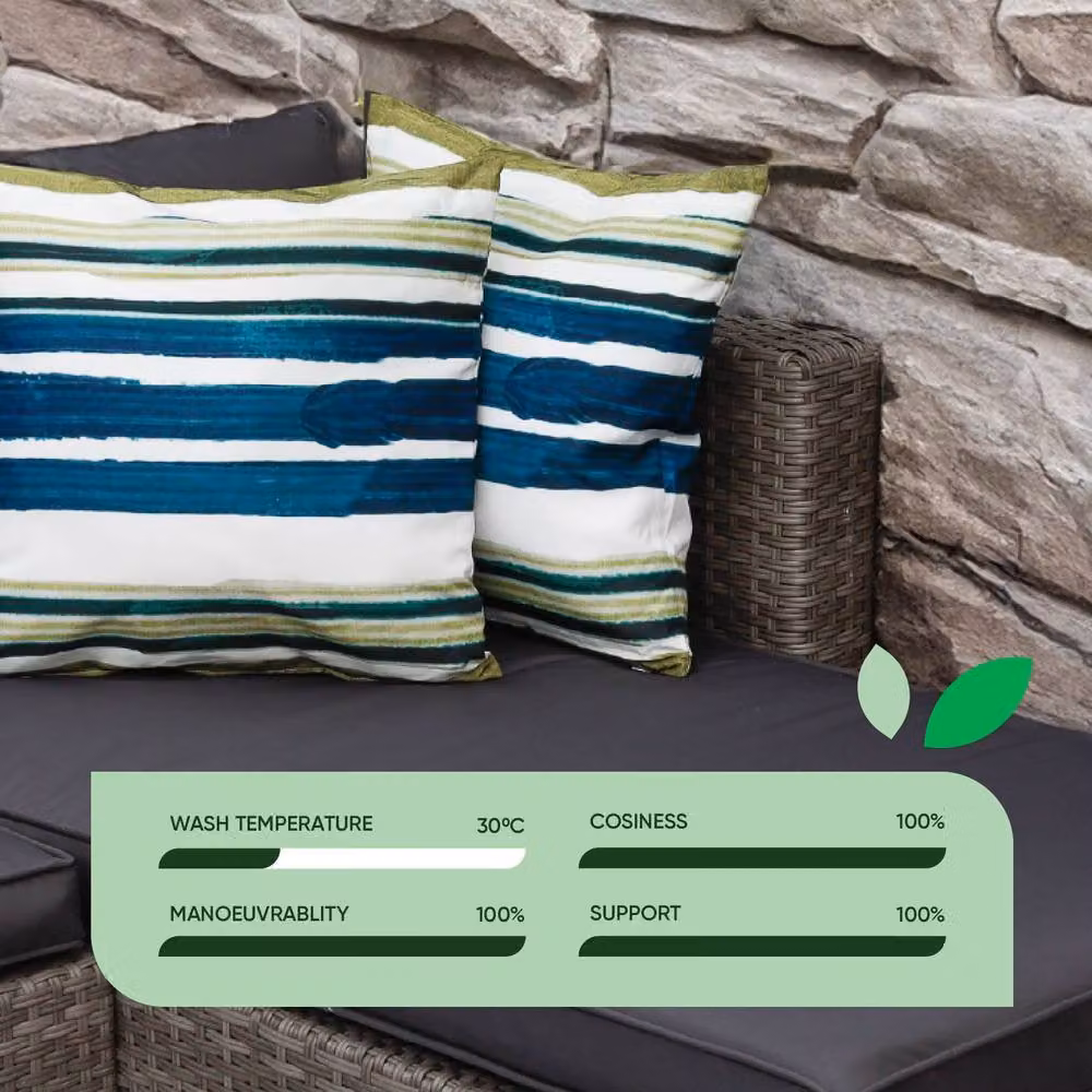 Gardenwize Pack of 2 Multicolour Striped Outdoor Scatter Cushions with Removable Washable Covers – 3