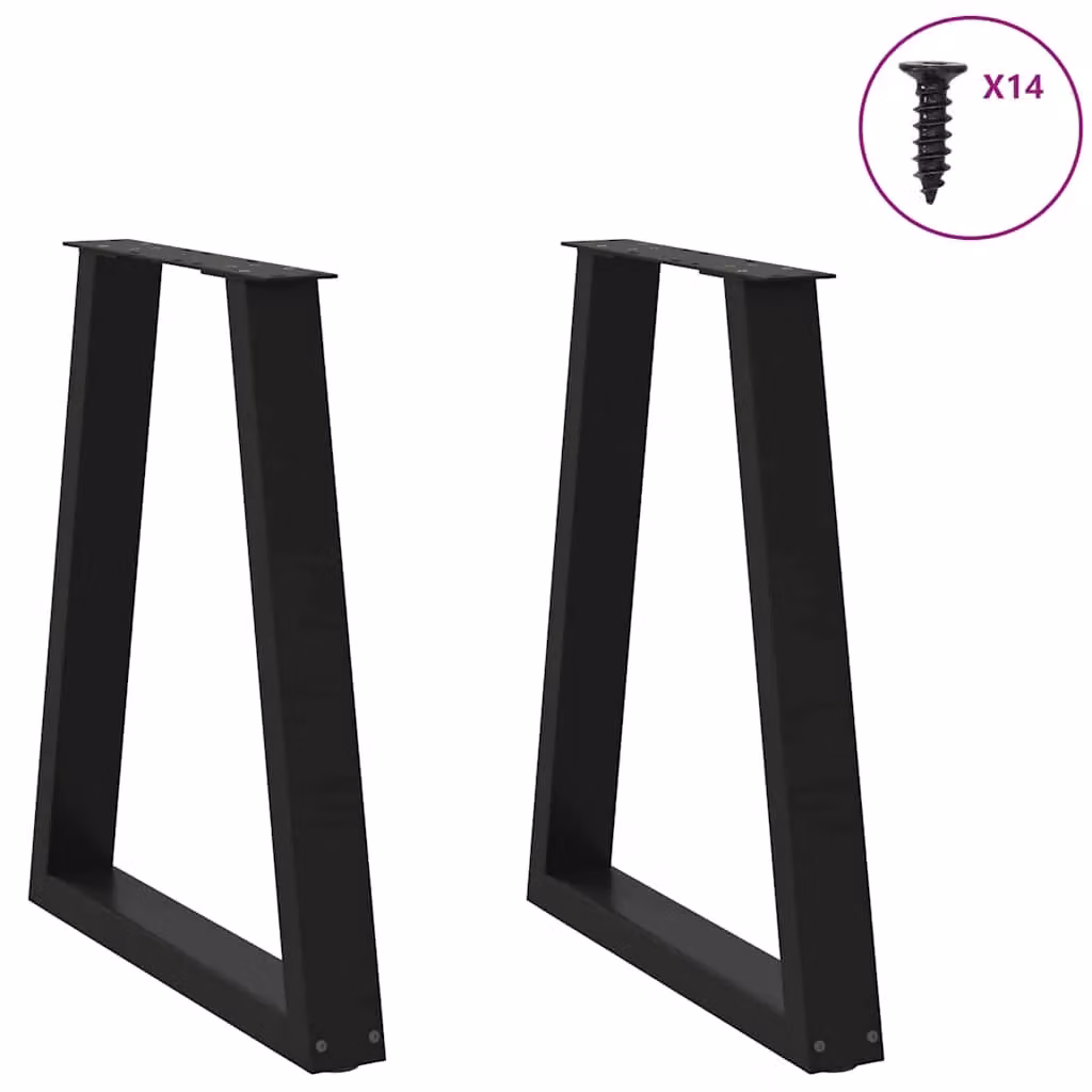 Berkfield Home V-Shape Coffee Table Legs, 2 Piece Set, Black Matt Steel, W: 50 cm, H: 72.5 cm – 2