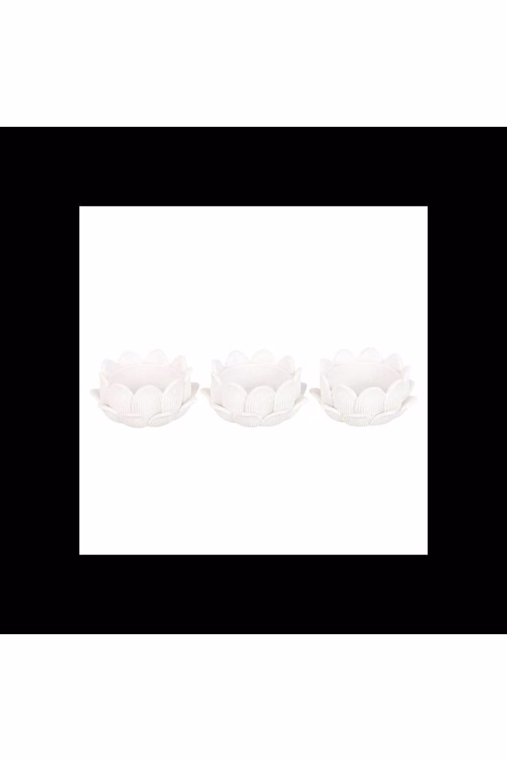 KDMD Set of 3 White Lotus Flower Resin Tealight Holders – 2