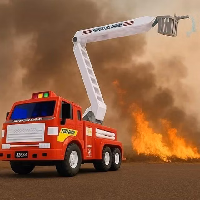 Big Daddy Fire Engine Rescue Vehicle Toy Car with Extendable Ladder, Red
