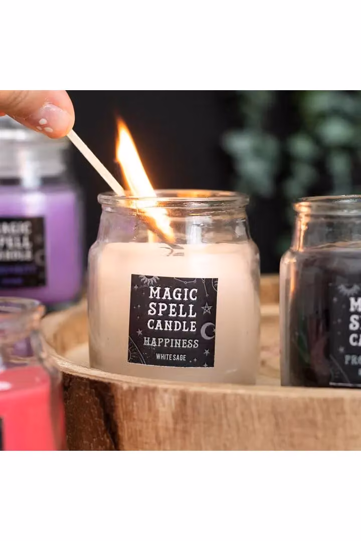 KDMD White Sage Happiness Spell Candle Jar in White – 3