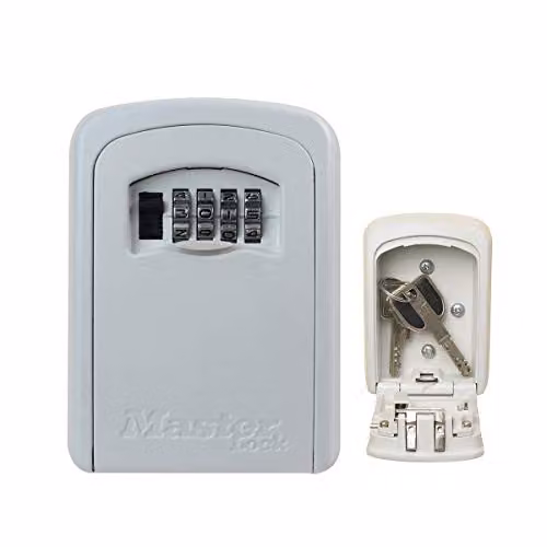 Master Lock Wall Mounted Key Safe, Beige, H x W x D: 11.9 x 8.5 x 3.6 cm