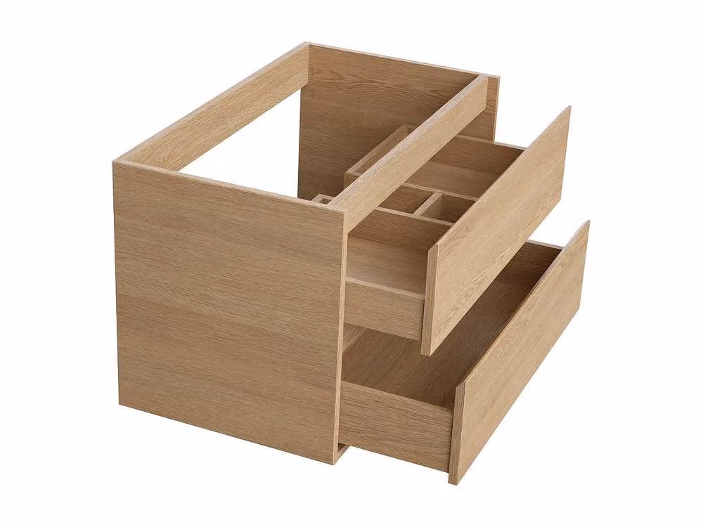 MILIPAM Vente-unique Suspended Vanity Unit in Light Oak Veneer, W: 80 cm, D: 45 cm, H: 50 cm – 2
