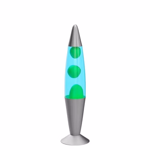 Global Gizmos 48869 Retro Blue and Green Lava Lamp with Silver Base – 3