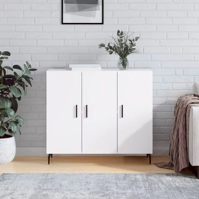 Berkfield Home Modern White Matt Sideboard, W/D/H: 90 x 34 x 80 cm – 1