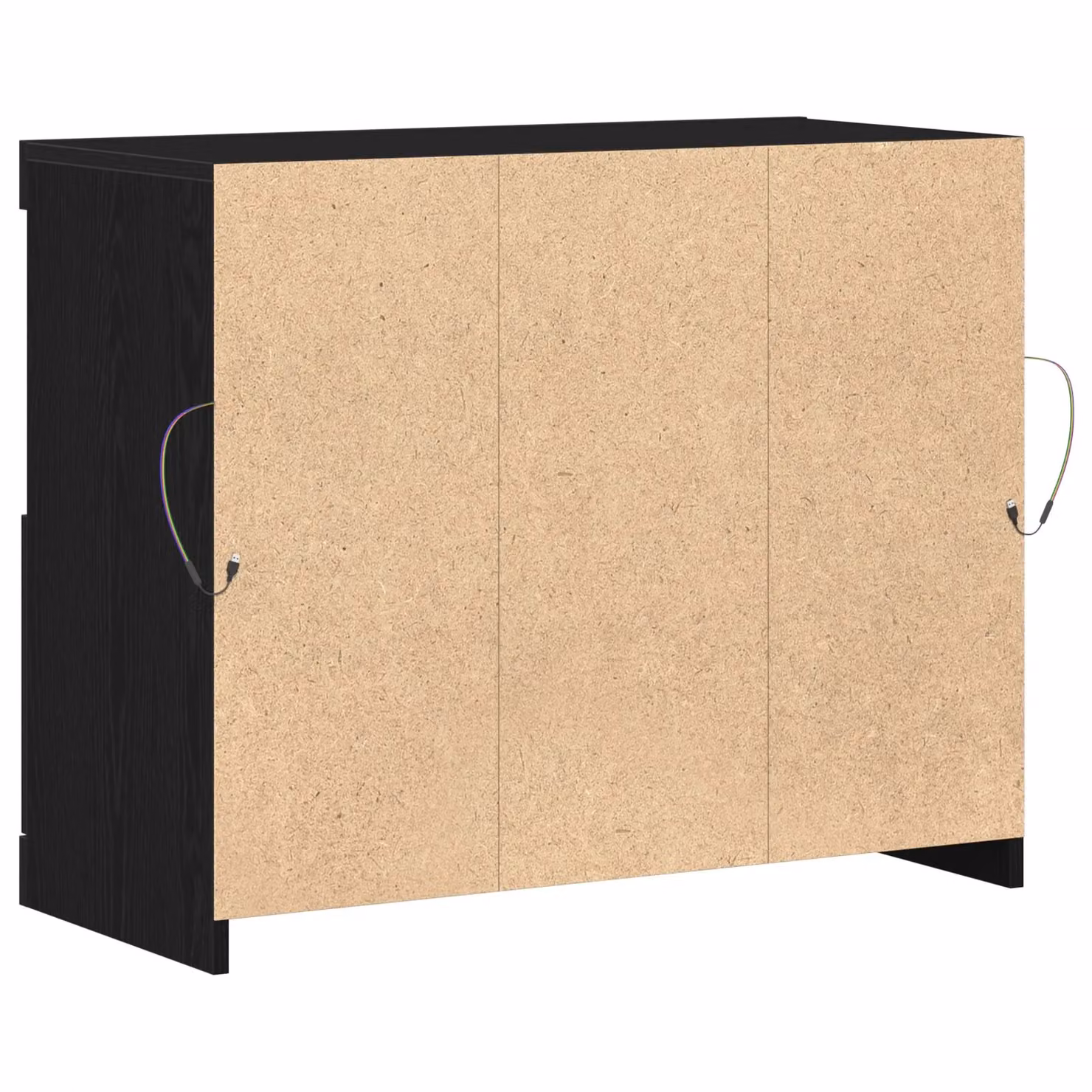 Berkfield Home Modern Black Oak Sideboard with Integrated LED Lights W/D/H: 81 x 37 x 67 cm – 4