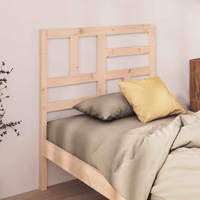 Berkfield Home Beautiful Bed Headboard in Natural Solid Pine, W/D/H: 96 x 4 x 104 cm – 1