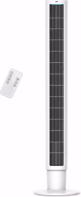 Mylek White Tower Fan with Remote Control, Oscillation, Sleep Mode and Timer
