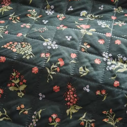 Fusion Nelly Reversible Floral Duvet Cover and Pillowcase Set in Green, W/D/H: 140 x 200 cm – 4