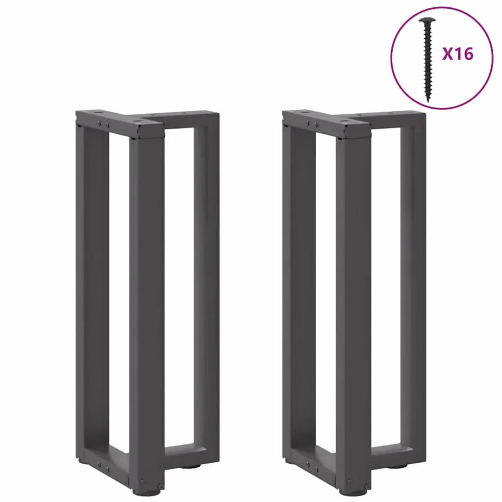 Berkfield Home T-Shaped Console Table Legs, 2 Piece Anthracite and Black Steel Set, W/D/H: 25 x 28 x 72.5 cm – 2