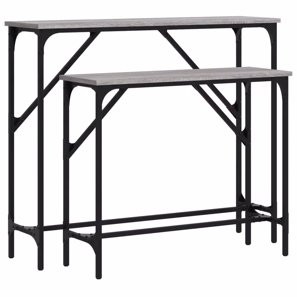 Berkfield Home Set of 2 Grey Sonoma Industrial Style Console Tables – 2
