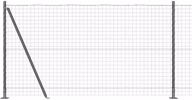 Berkfield Home Euro Fence with 7 Flanged Posts, Galvanised Steel, Dark Grey, W: 10 m, H: 1.2 m – 1
