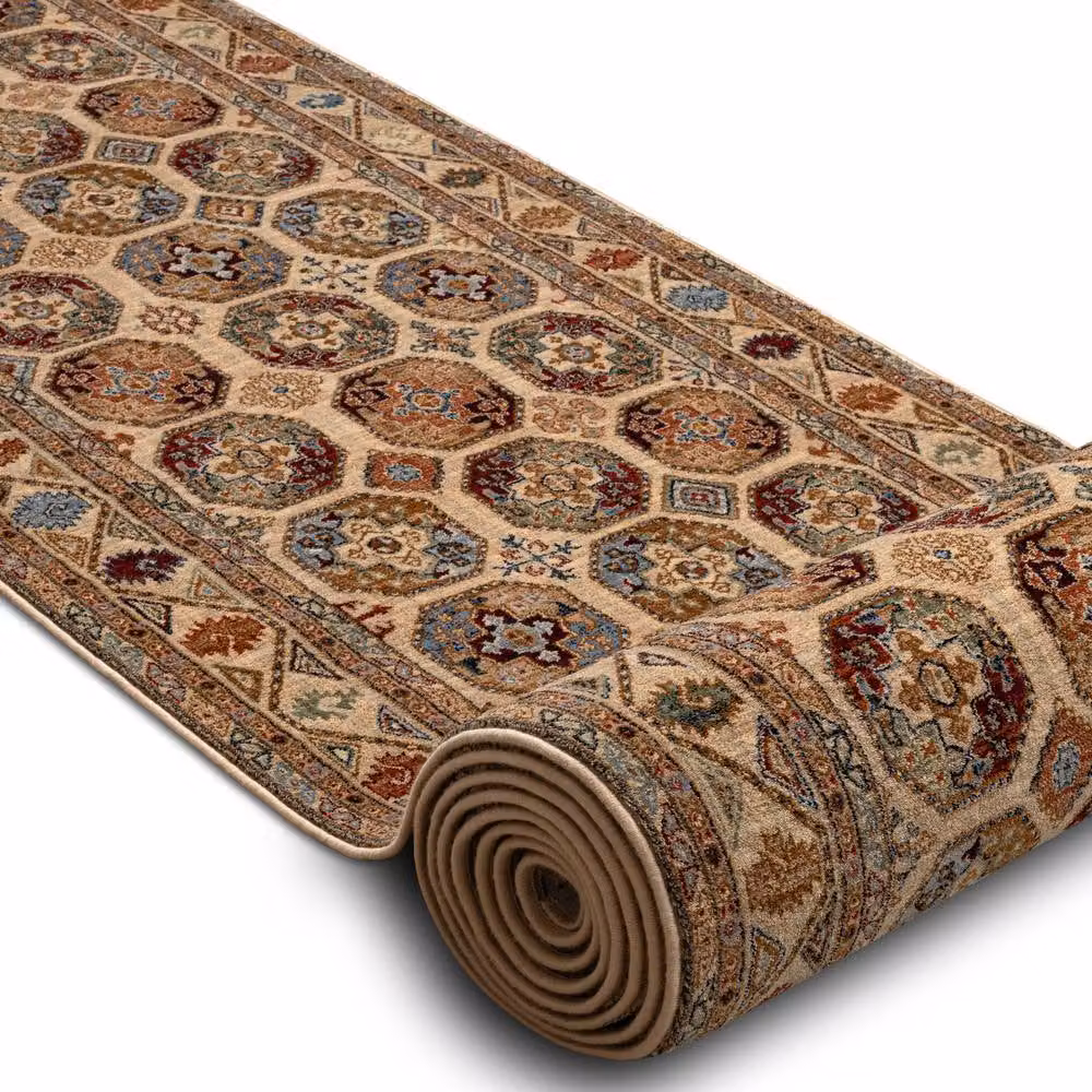 RugsX Keshan Oriental Wool Runner in Beige, W/D: 80 x 140 cm – 2