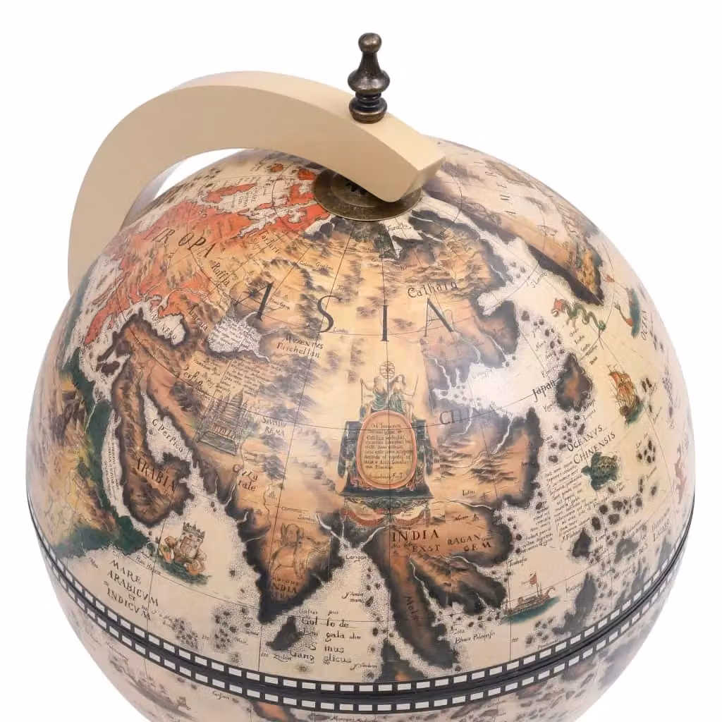 Berkfield Home Tabletop Globe Bar Wine Stand in White Eucalyptus Wood – 2