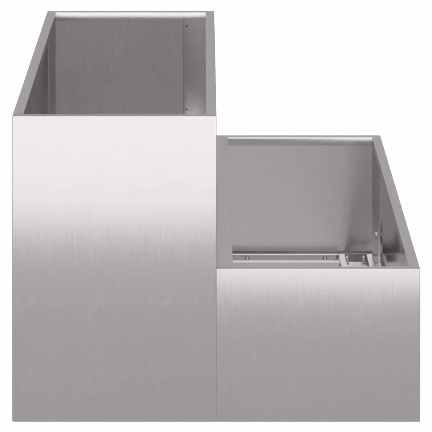 Berkfield Home 2-Tier Stainless Steel Garden Planter in Silver, W: 100 cm, D: 60 cm, H: 45 cm – 3