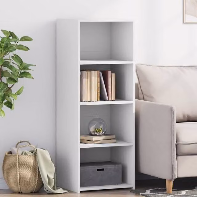 Berkfield Home Modern White Highboard in MDF, W/D/H: 45 x 41 x 124 cm – 1
