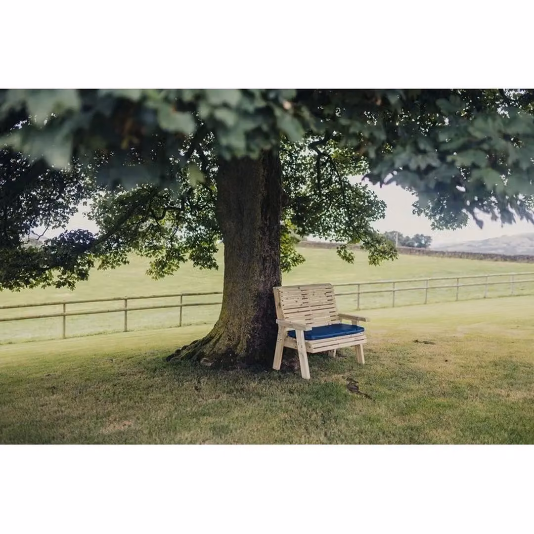 Churnet Valley Garden Furniture Ltd Ergonomical 2 Seater Wooden Garden Bench in Brown, W/D/H: 120 x 75 x 103 cm – 3