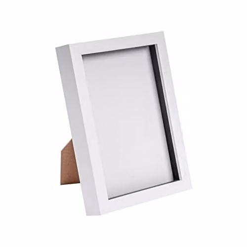 Nicola Spring A5 3D Shadow Box Photo Frame, White, W/D/H: 23.5 x 17.1 x 3.5 cm
