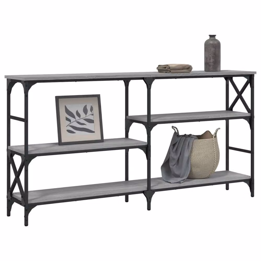 Berkfield Home Console Table in Grey Sonoma, W/D/H: 150 x 29 x 76.5 cm – 3