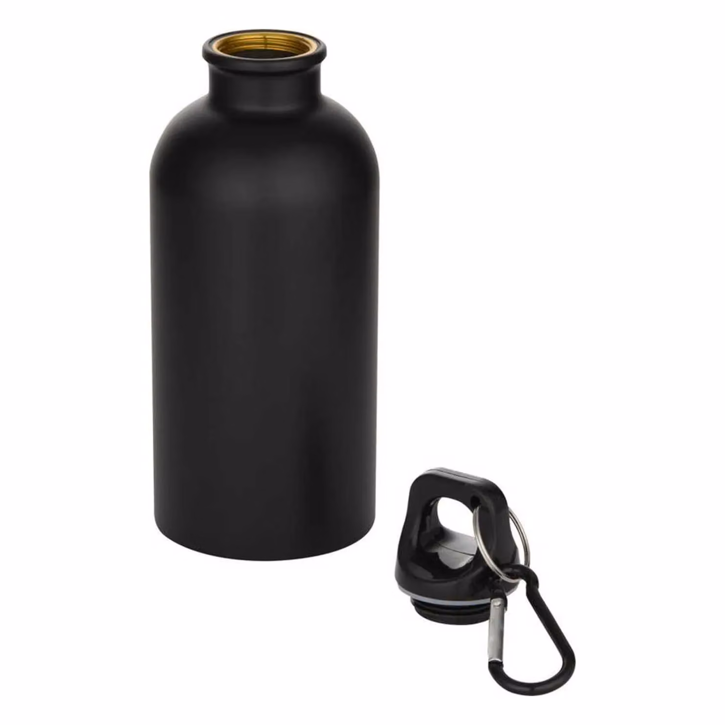 Floso Oregon Matte Stainless Steel Carabiner Water Bottle, 400ml, Black – 2