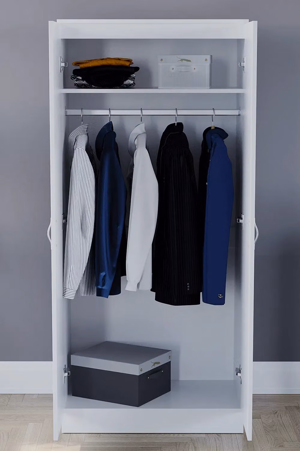 Vida Designs Riano 2 Door Wardrobe in White MDF – 3