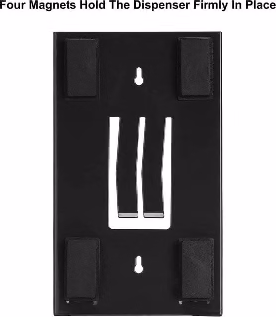 Spetlek Magnetic Disposable Glove Dispenser and Wall Mounted Storage Box in Black